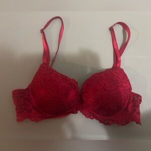 Elegant Red Lace Bra